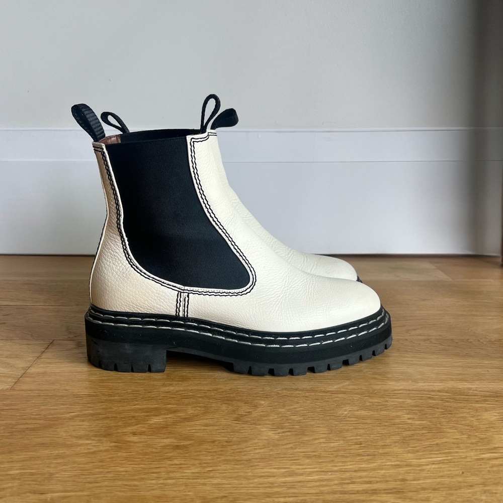 Proenza Schouler Black and White Ankle Boots